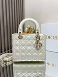 Medium Lady Dior Bag M0565 Beige Cannage Lambskin - Default Title - View 1