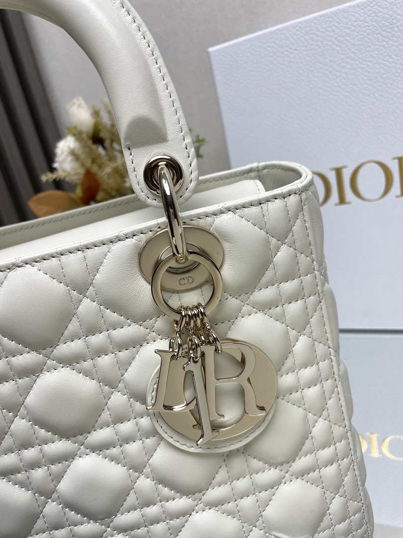 Medium Lady Dior Bag M0565 Beige Cannage Lambskin - Default Title - View 2