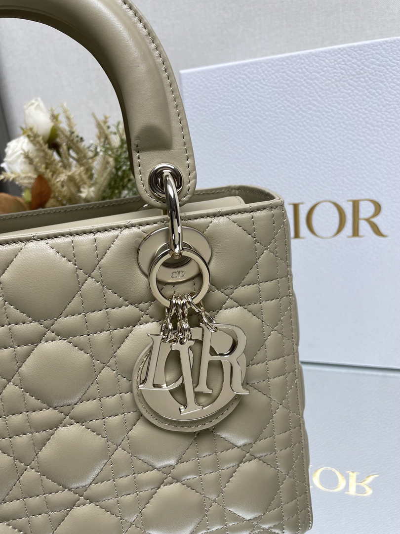 Medium Lady Dior Bag M0565 Apricot Cannage Lambskin - Default Title - View 2