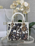 Medium Lady Dior Bag M0565 White Cannage Calfskin - Default Title - View 1