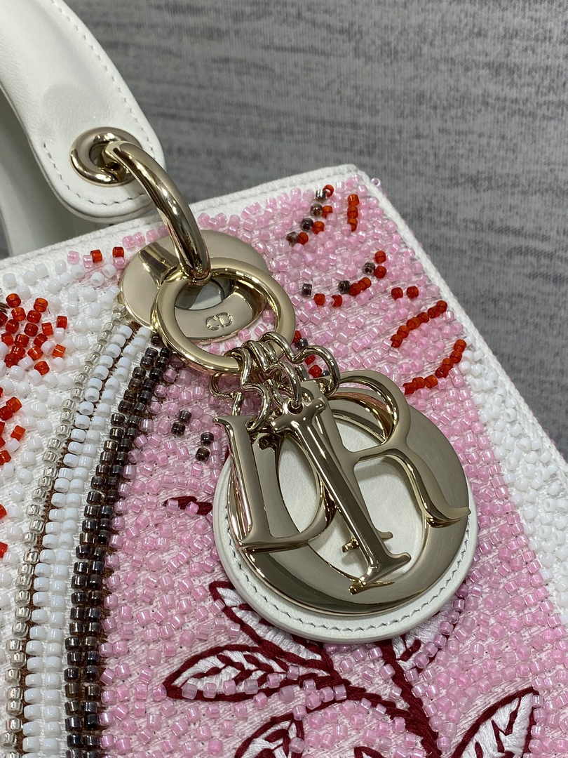 Medium Lady Dior Bag M0565 Pink Cannage Calfskin - Default Title - View 9