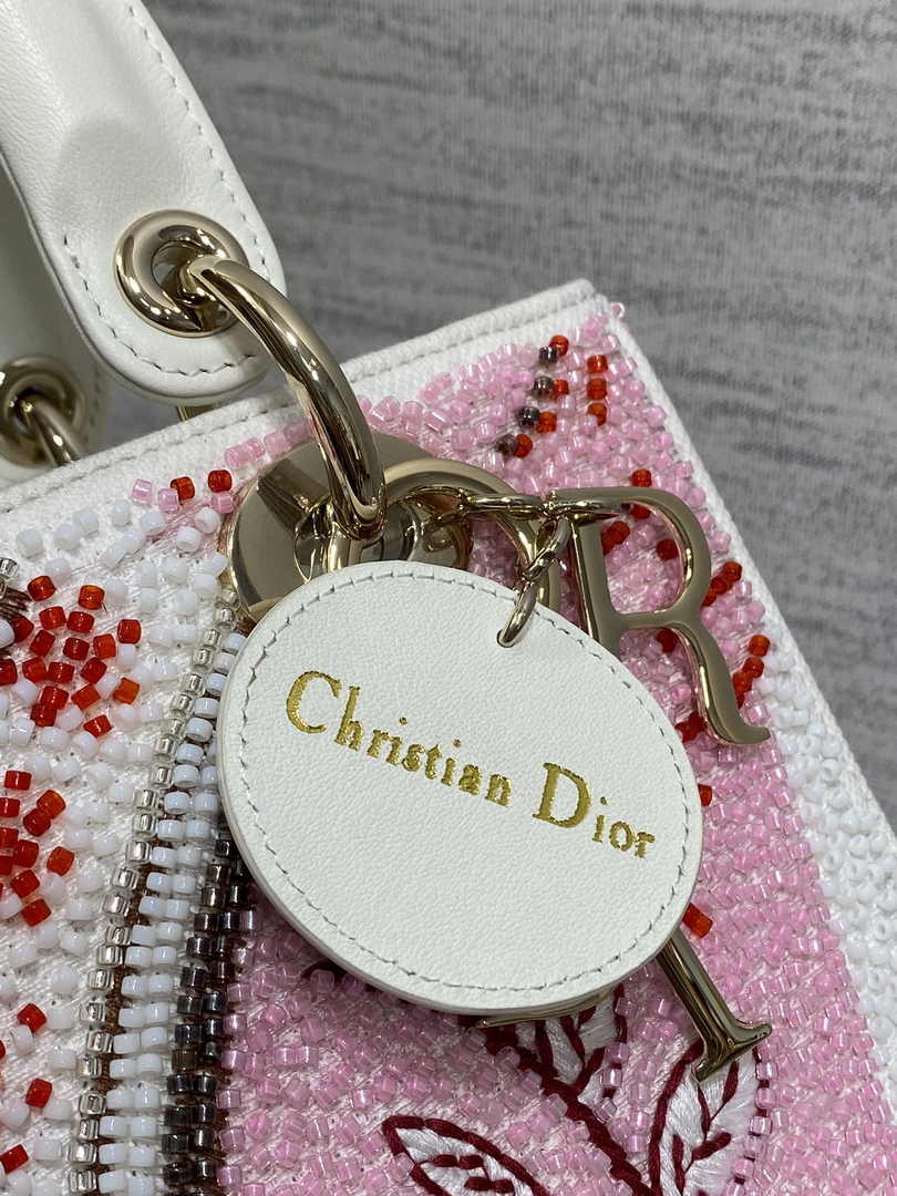 Medium Lady Dior Bag M0565 Pink Cannage Calfskin - Default Title - View 8