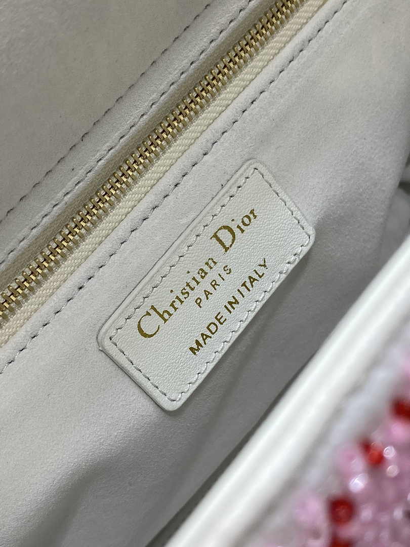 Medium Lady Dior Bag M0565 Pink Cannage Calfskin - Default Title - View 7
