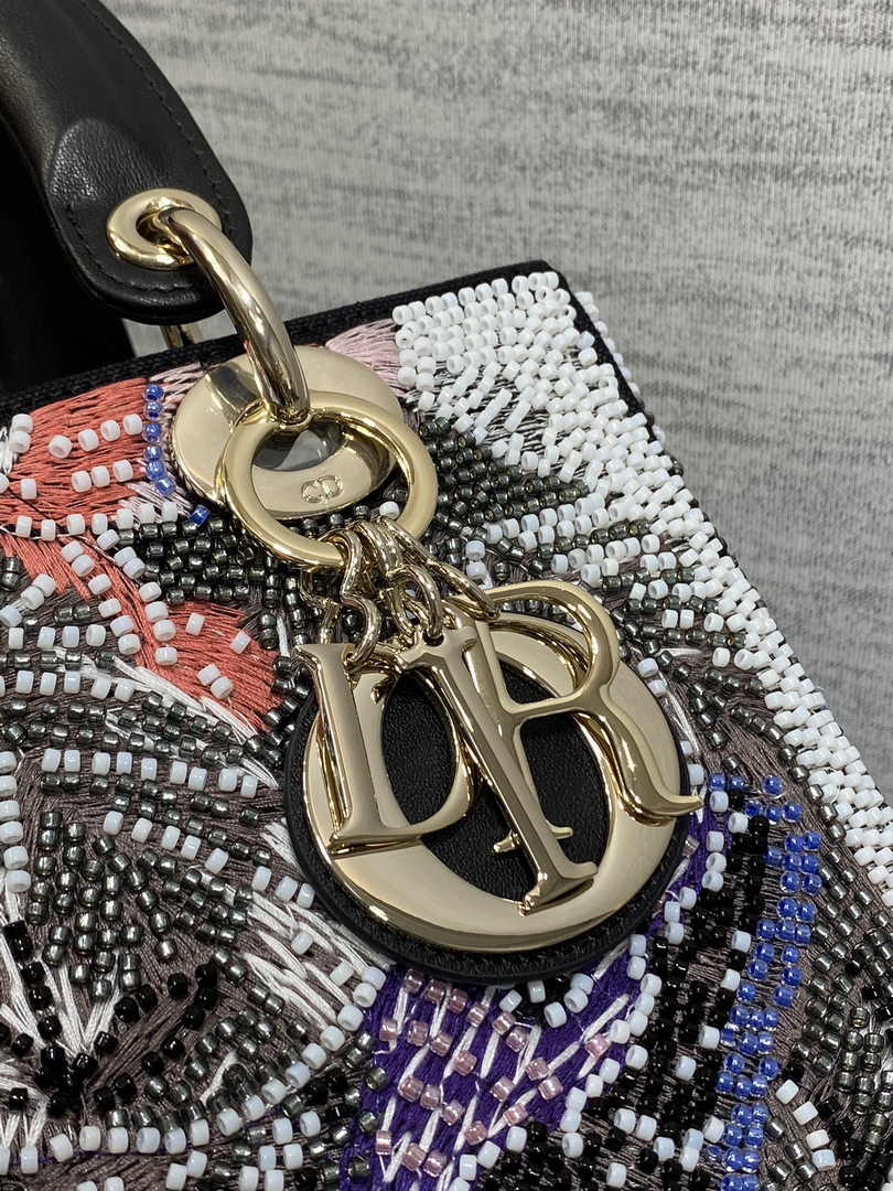 Medium Lady Dior Bag M0565 Black Cannage Calfskin - Default Title - View 9