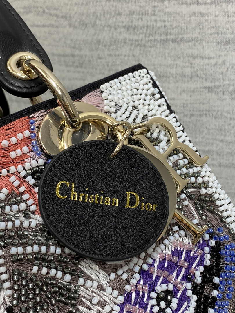 Medium Lady Dior Bag M0565 Black Cannage Calfskin - Default Title - View 8
