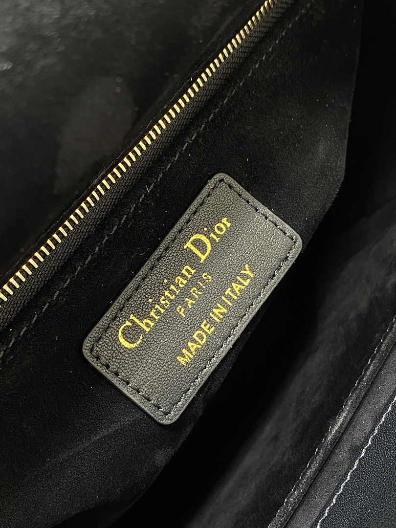 Medium Lady Dior Bag M0565 Black Cannage Calfskin - Default Title - View 7