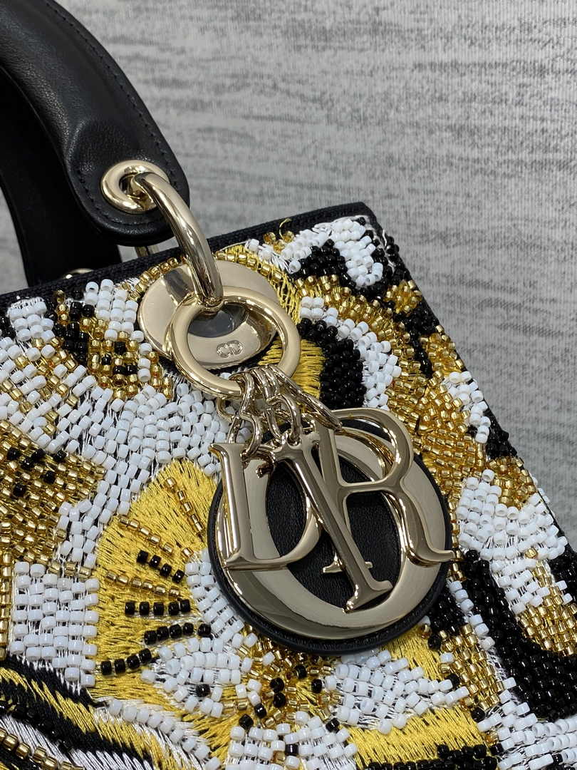Medium Lady Dior Bag M0565 Black Cannage Calfskin M60 - Default Title - View 8