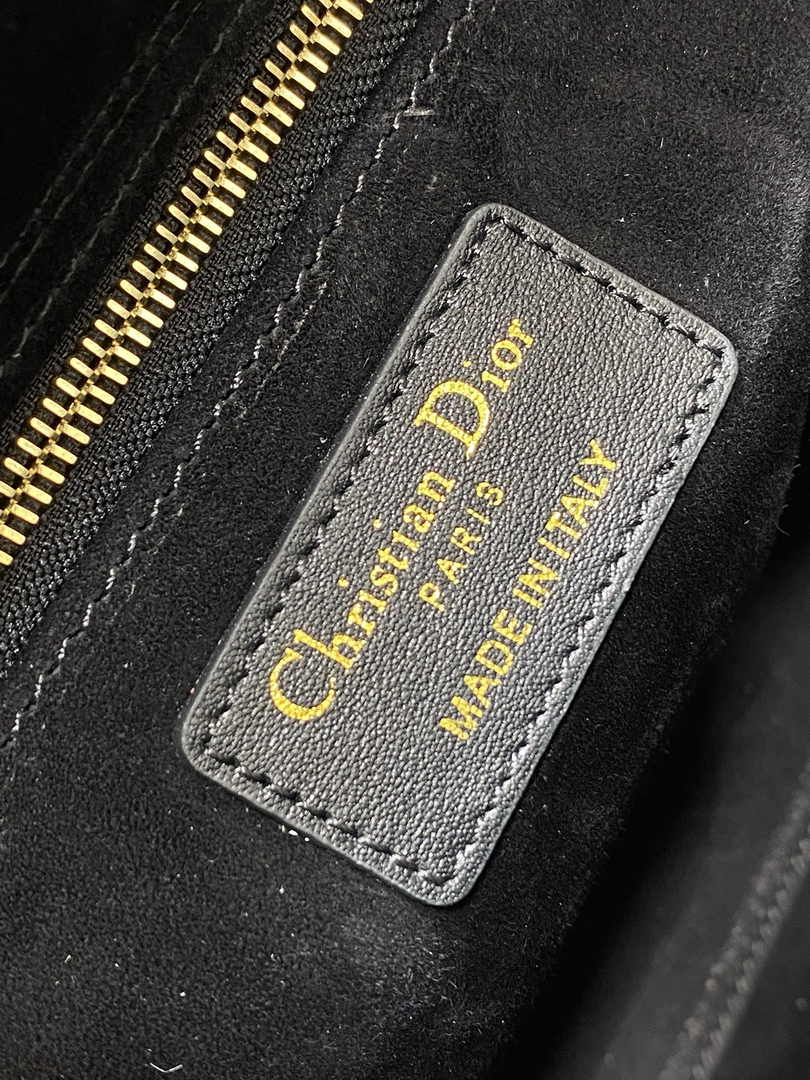 Medium Lady Dior Bag M0565 Black Cannage Calfskin M60 - Default Title - View 7