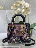 Medium Lady Dior Bag M0565 Black Cannage Calfskin M61 - Default Title - View 1