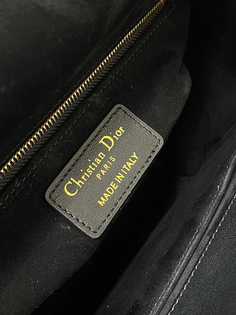 Medium Lady Dior Bag M0565 Black Cannage Calfskin M61 - Default Title - View 7