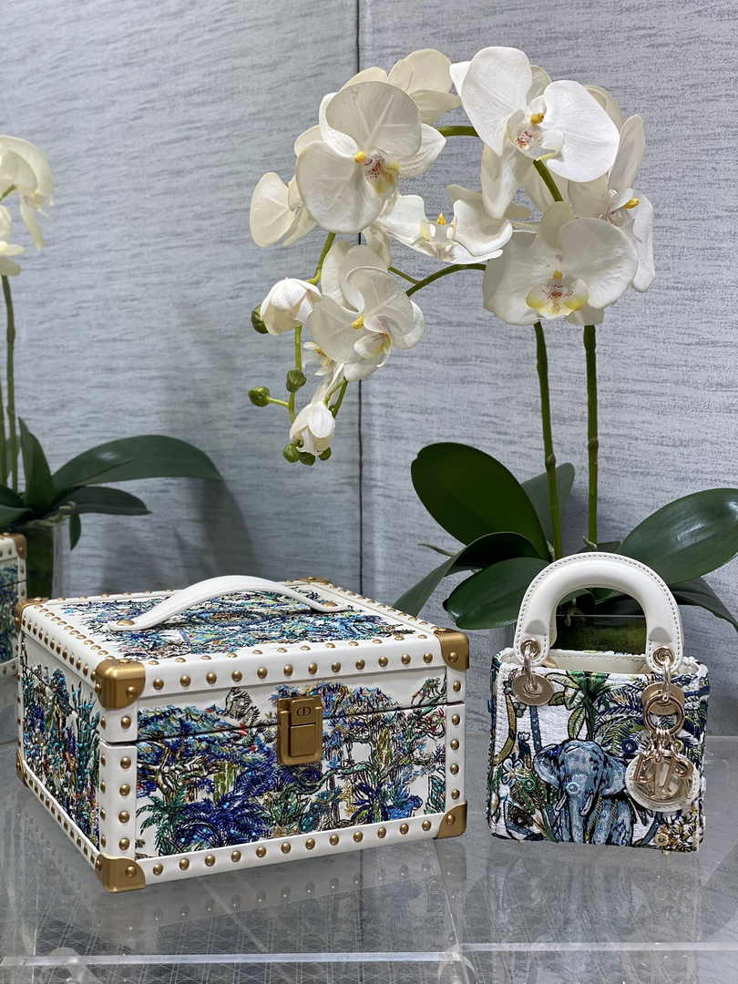 Micro Lady Dior Bag S0856 White Lambskin M55 - Default Title - View 2