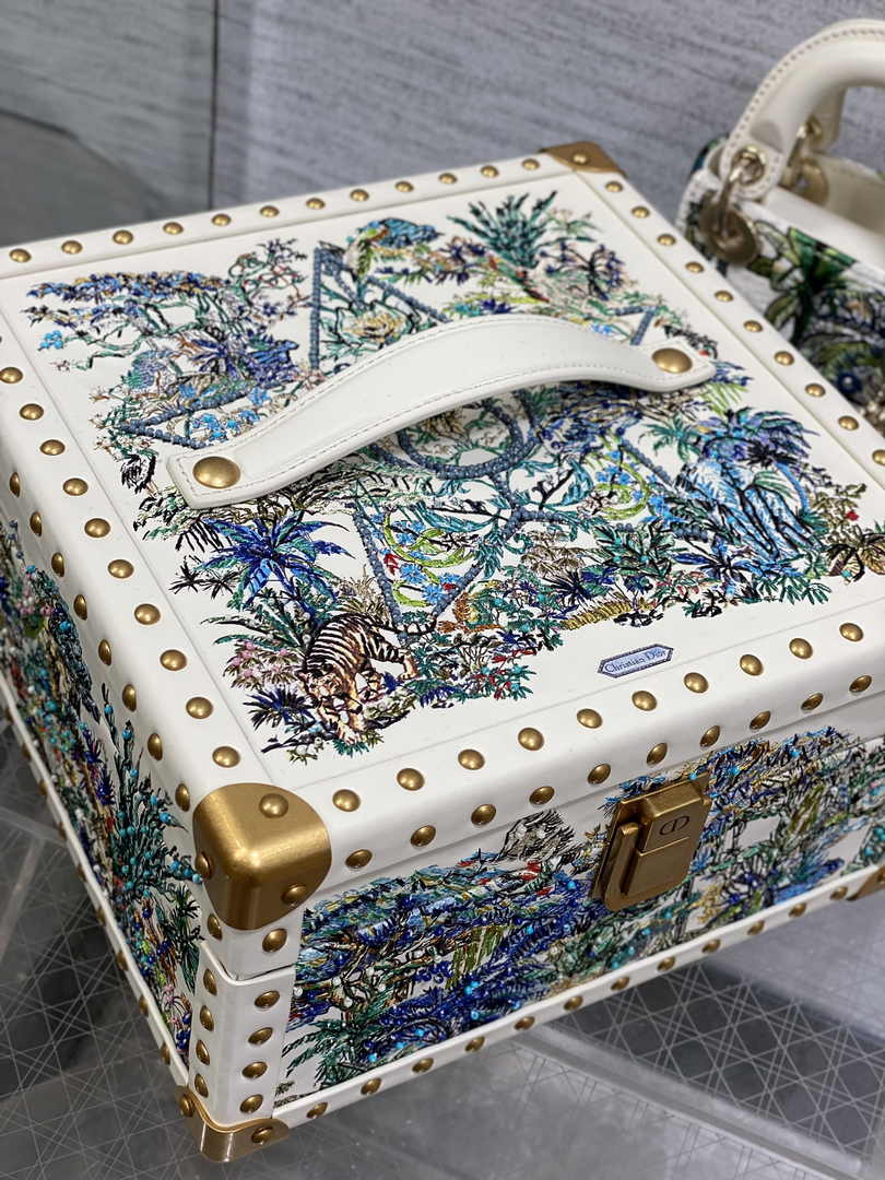 Micro Lady Dior Bag S0856 White Lambskin M55 - Default Title - View 6