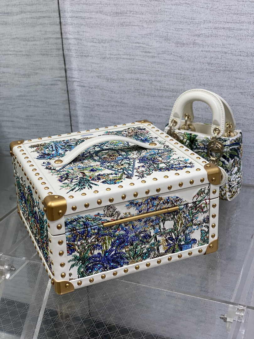 Micro Lady Dior Bag S0856 White Lambskin M55 - Default Title - View 7