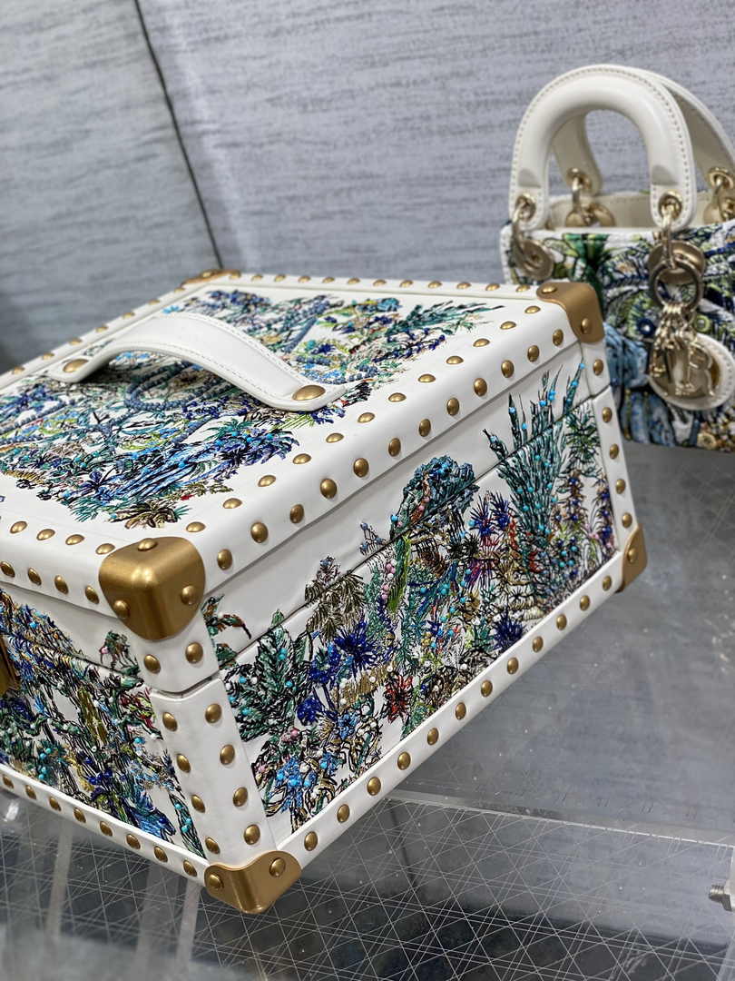 Micro Lady Dior Bag S0856 White Lambskin M55 - Default Title - View 8