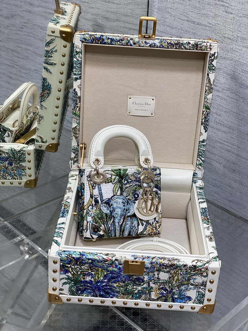 Micro Lady Dior Bag S0856 White Lambskin M55 - Default Title - View 3