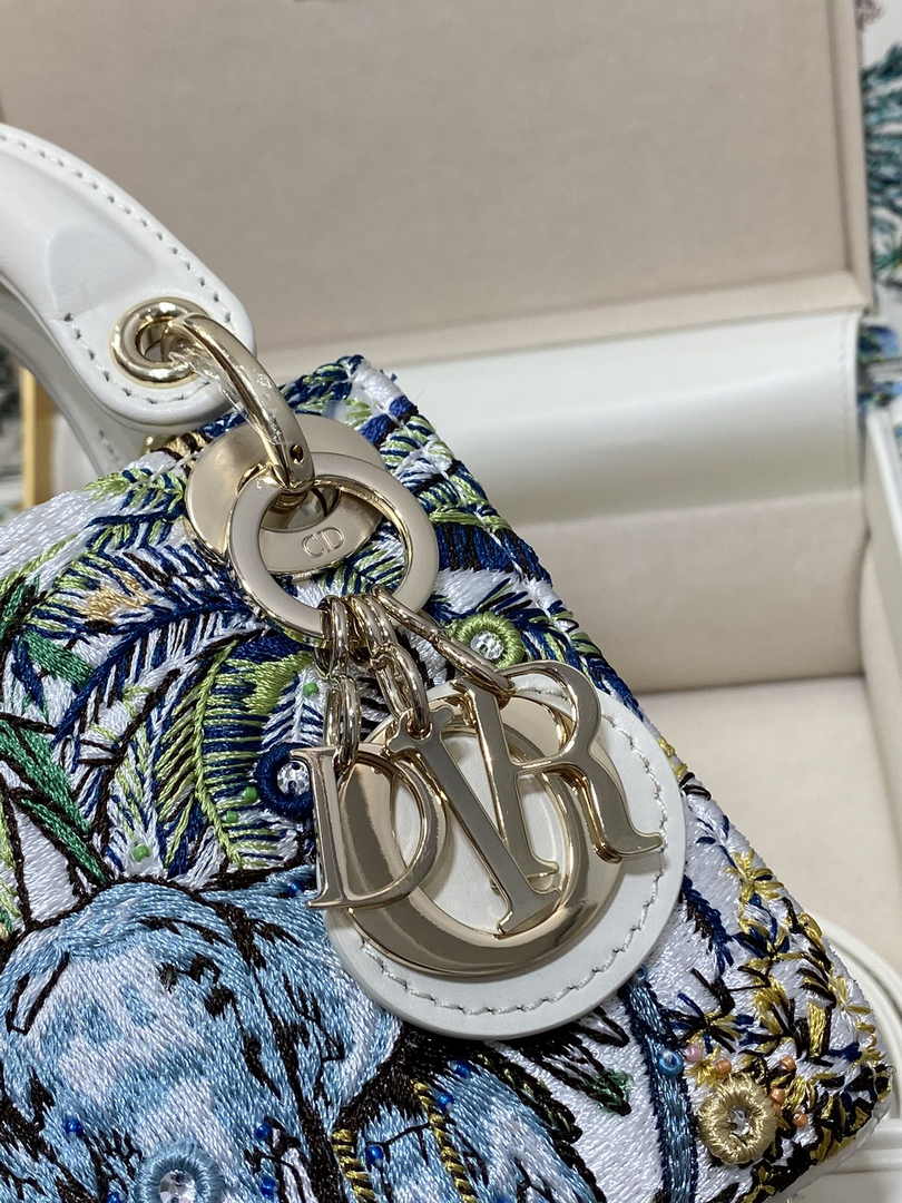 Micro Lady Dior Bag S0856 White Lambskin M55 - Default Title - View 15