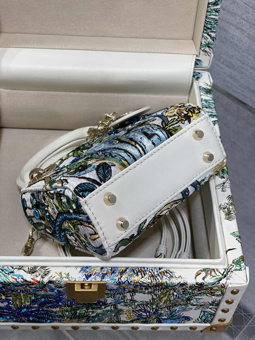 Micro Lady Dior Bag S0856 White Lambskin M55 - Default Title - View 17