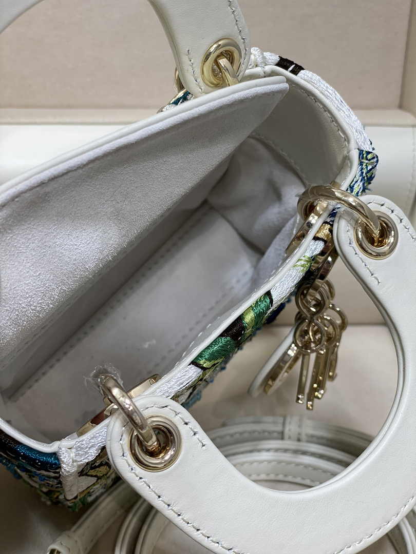 Micro Lady Dior Bag S0856 White Lambskin M55 - Default Title - View 18