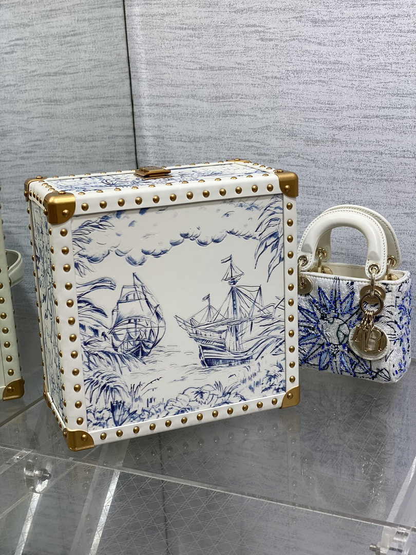 Micro Lady Dior Bag S0856 White Lambskin M55 - Default Title - View 9