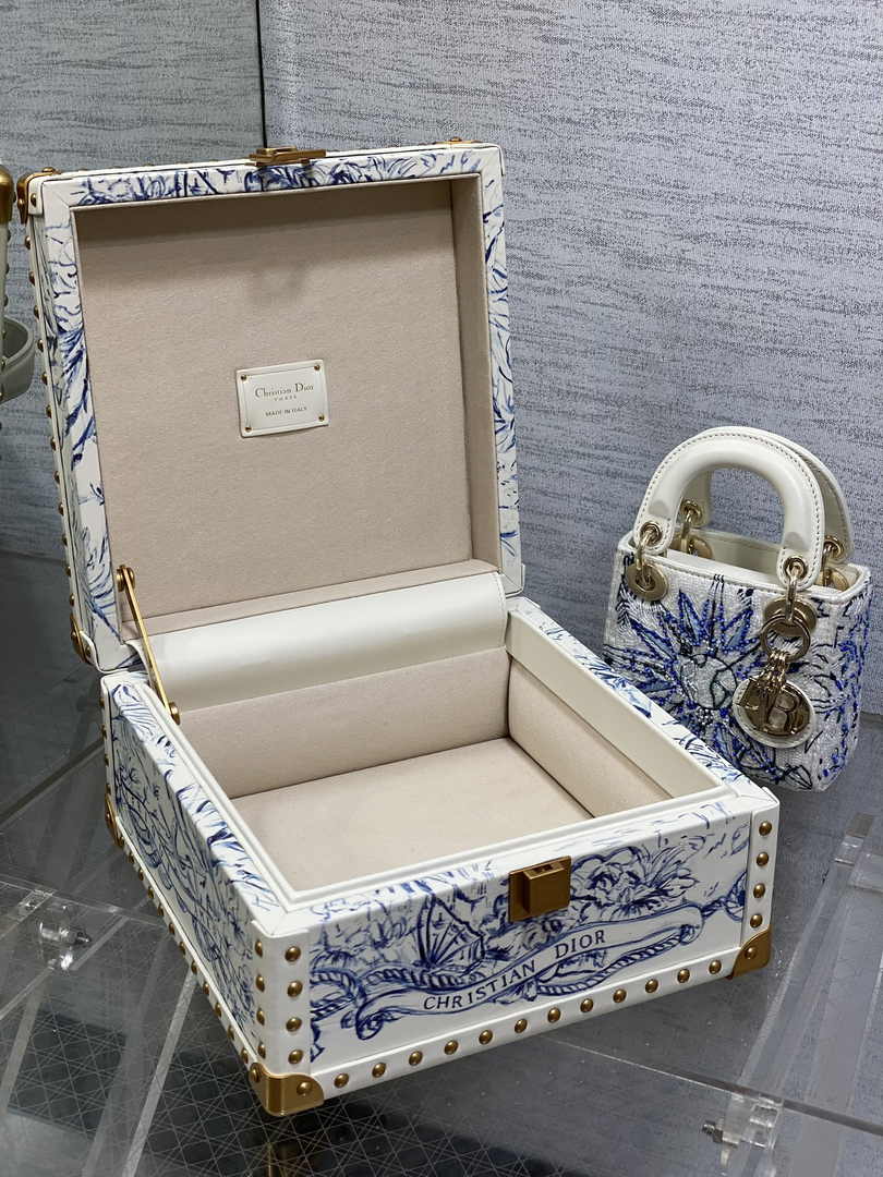 Micro Lady Dior Bag S0856 White Lambskin M55 - Default Title - View 10