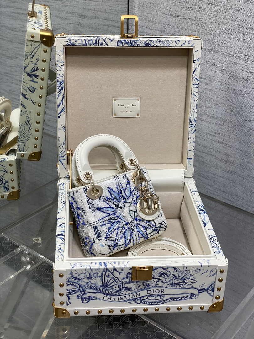 Micro Lady Dior Bag S0856 White Lambskin M55 - Default Title - View 3