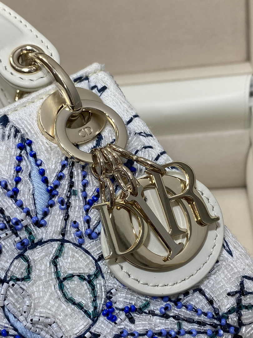 Micro Lady Dior Bag S0856 White Lambskin M55 - Default Title - View 13