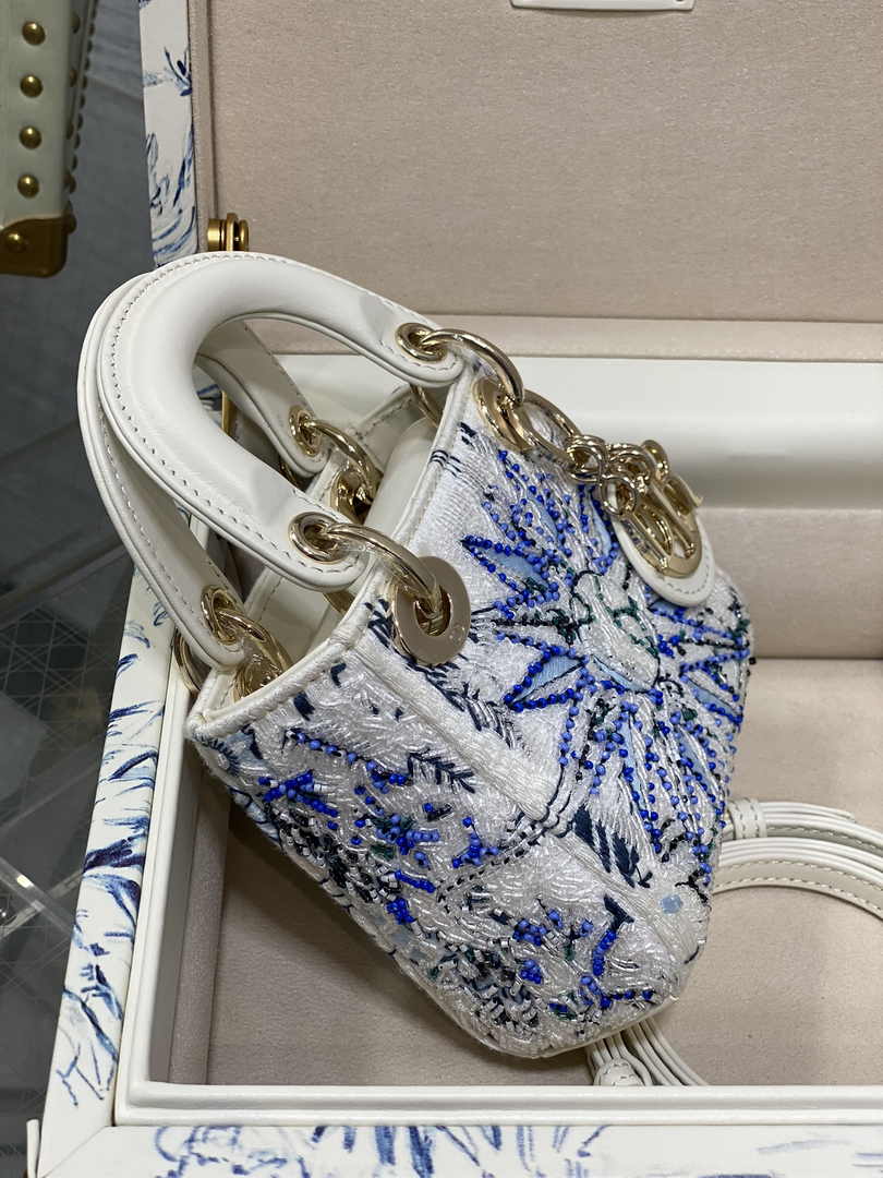 Micro Lady Dior Bag S0856 White Lambskin M55 - Default Title - View 15