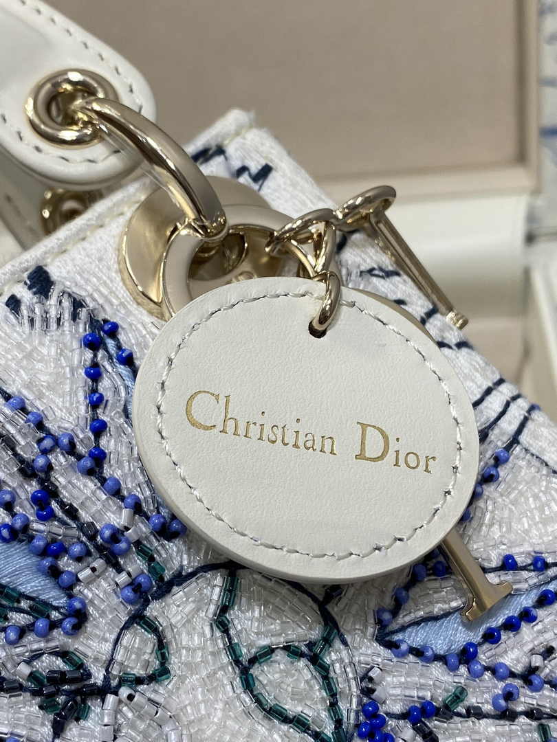 Micro Lady Dior Bag S0856 White Lambskin M55 - Default Title - View 17