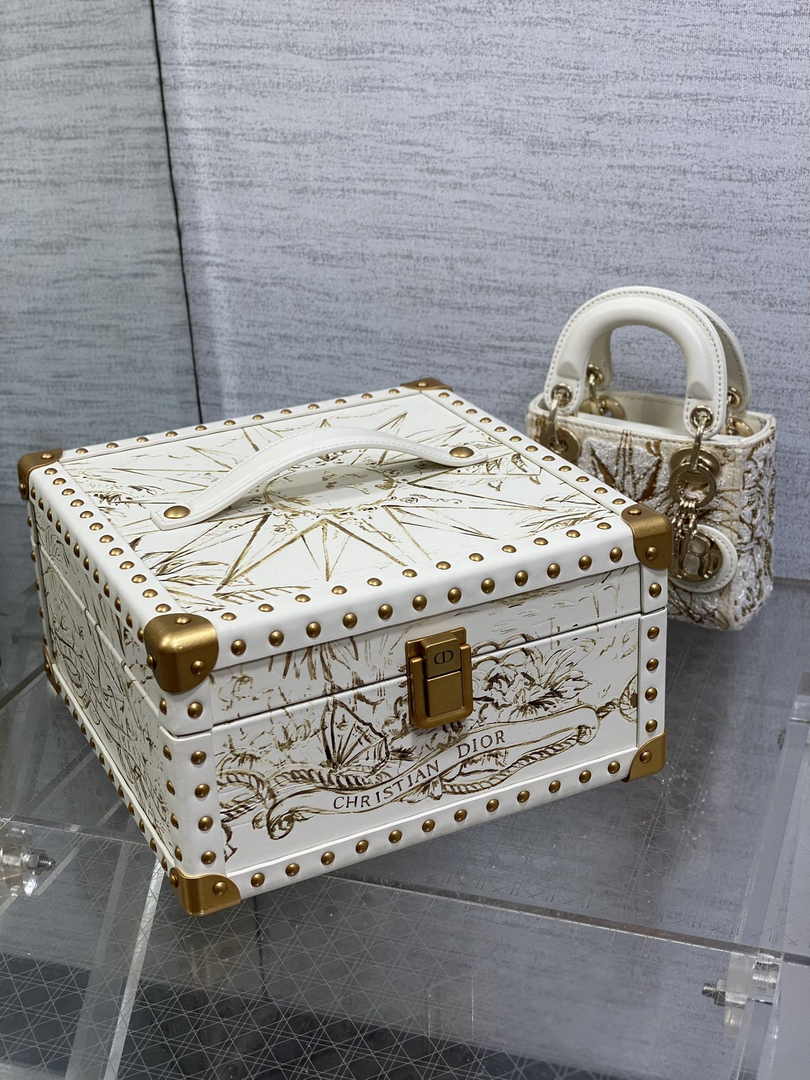 Micro Lady Dior Bag S0856 White Lambskin M54 - Default Title - View 4