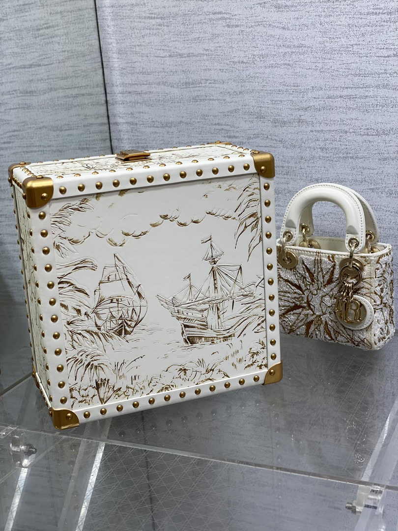 Micro Lady Dior Bag S0856 White Lambskin M54 - Default Title - View 9
