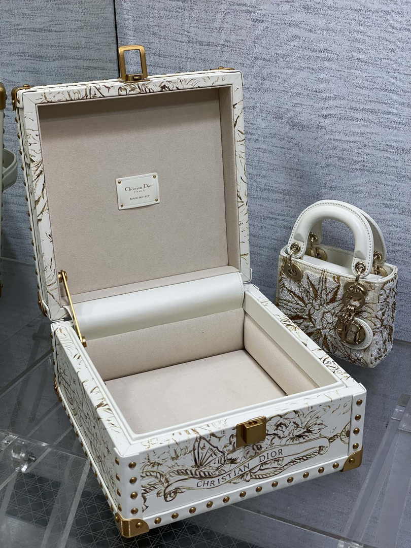 Micro Lady Dior Bag S0856 White Lambskin M54 - Default Title - View 10