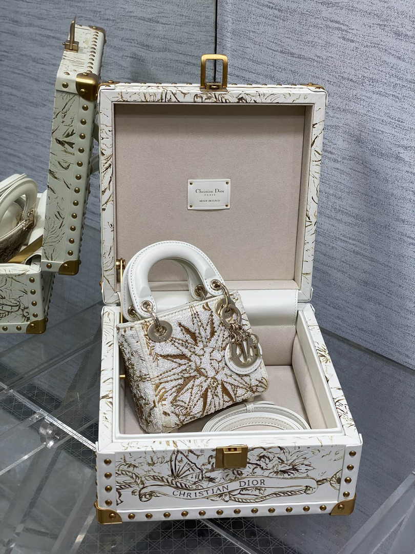 Micro Lady Dior Bag S0856 White Lambskin M54 - Default Title - View 3