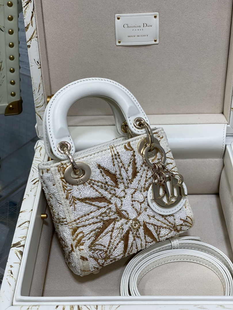 Micro Lady Dior Bag S0856 White Lambskin M54 - Default Title - View 12