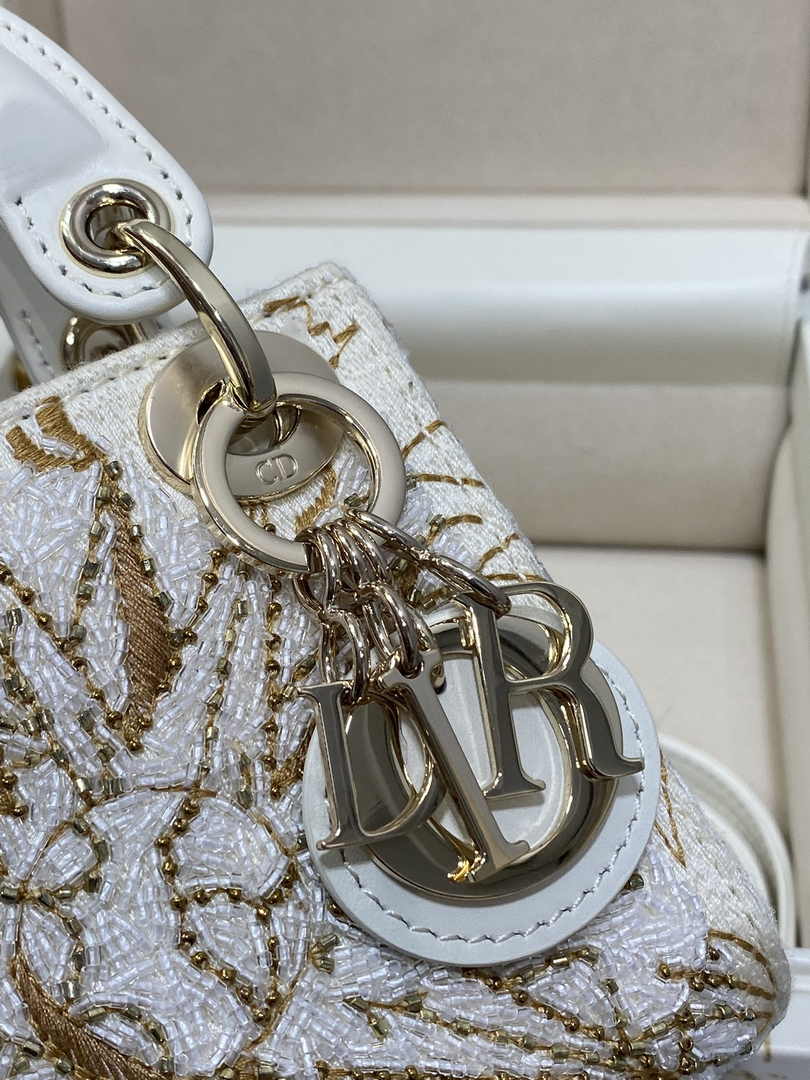 Micro Lady Dior Bag S0856 White Lambskin M54 - Default Title - View 13