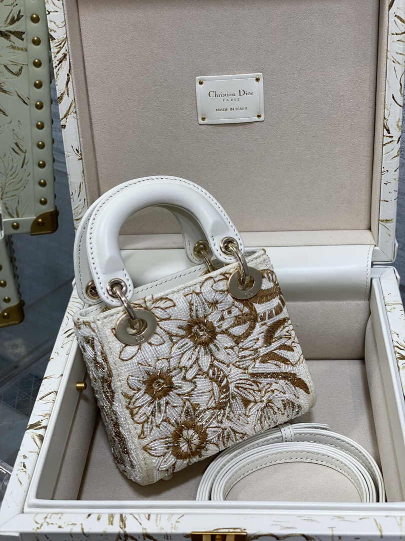 Micro Lady Dior Bag S0856 White Lambskin M54 - Default Title - View 14