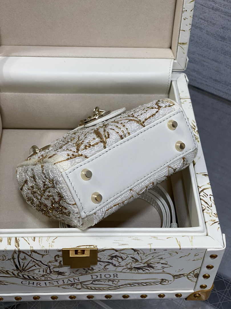 Micro Lady Dior Bag S0856 White Lambskin M54 - Default Title - View 17