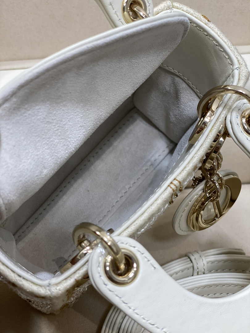 Micro Lady Dior Bag S0856 White Lambskin M54 - Default Title - View 18