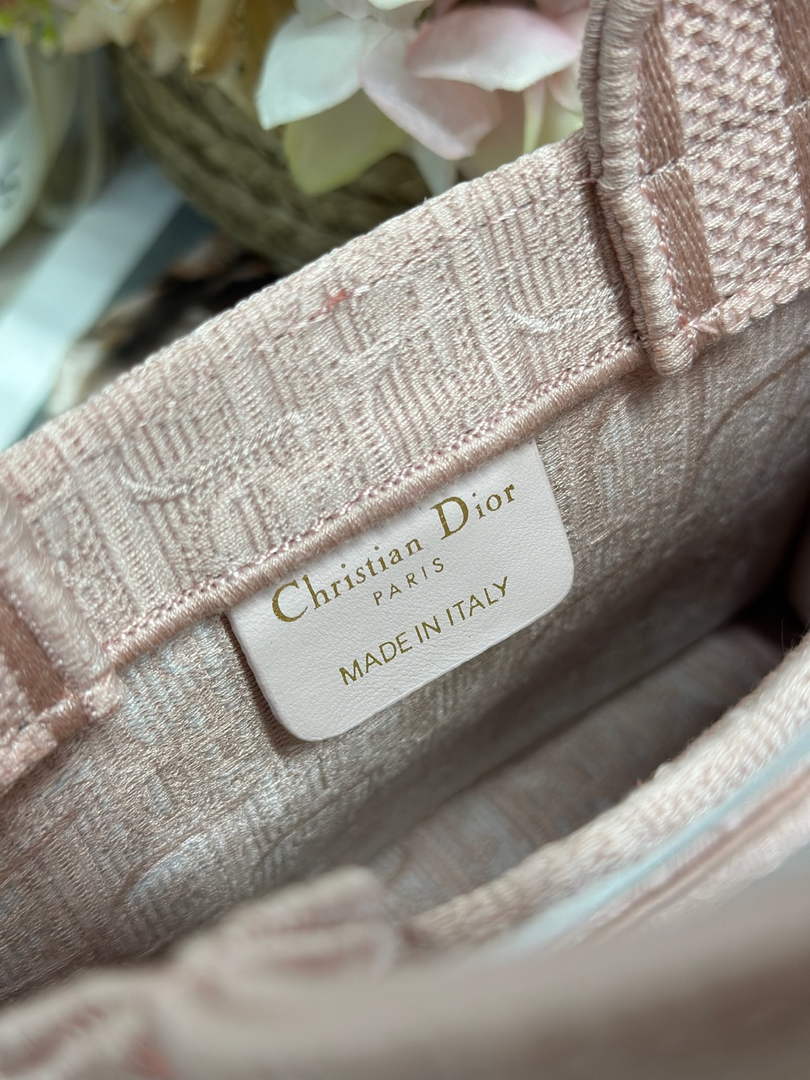 Dioramour Mini Dior Book Tote – Soupir Pink Oblique / White Lace - S5584