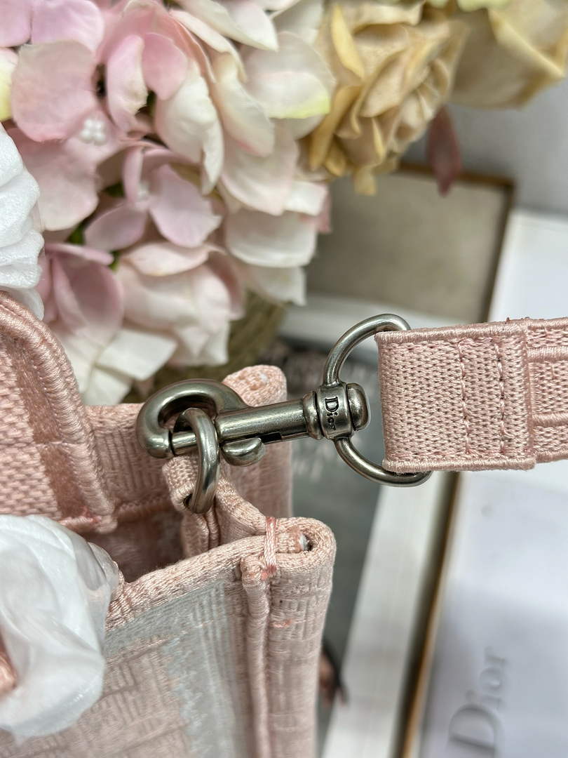Dioramour Mini Dior Book Tote – Soupir Pink Oblique / White Lace - S5584