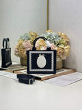 Dioramour Mini Dior Book Tote – Soupir Navy Oblique / White Lace - S5584