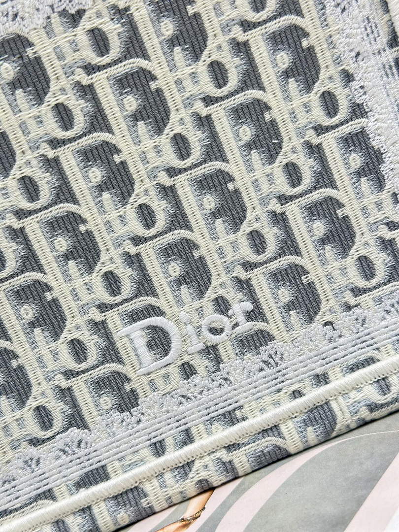 Mini Dior Book Tote – Gray Dior Oblique Embroidery & White Lace - S5584