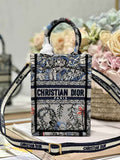 Mini Dior Book Tote Phone Bag S5555 Powder Blue Jardin Magique Embroidery