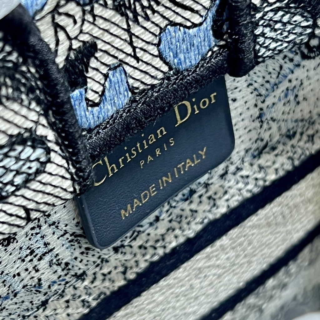 Mini Dior Book Tote Phone Bag S5555 Powder Blue Jardin Magique Embroidery