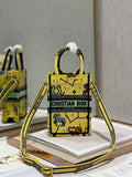 Mini Dior Book Tote Phone Bag S5555 Yellow Multicolor
