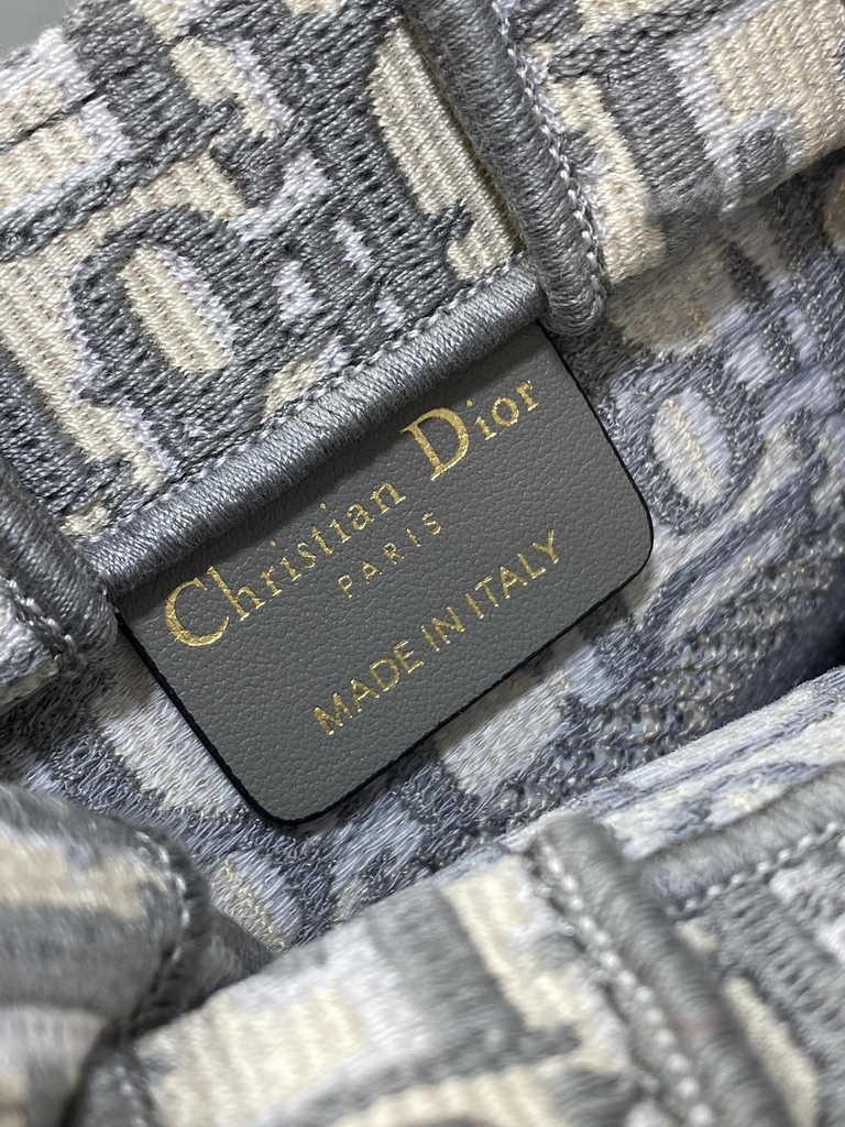 Mini Dior Book Tote Phone Bag S5555 Gray Oblique Embroidery
