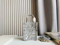 Mini Dior Book Tote Phone Bag S5555 Gray Toile de Jouy Reverse Embroidery
