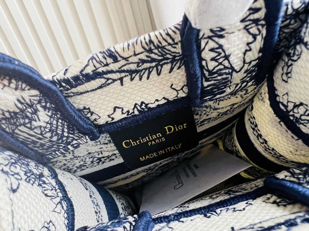Mini Dior Book Tote Phone Bag S5555 Beige Toile de Jouy Reverse Embroidery