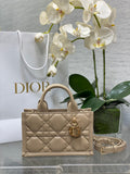 Mini Dior Book Tote S5573 Apricot Macrocannage Calfskin