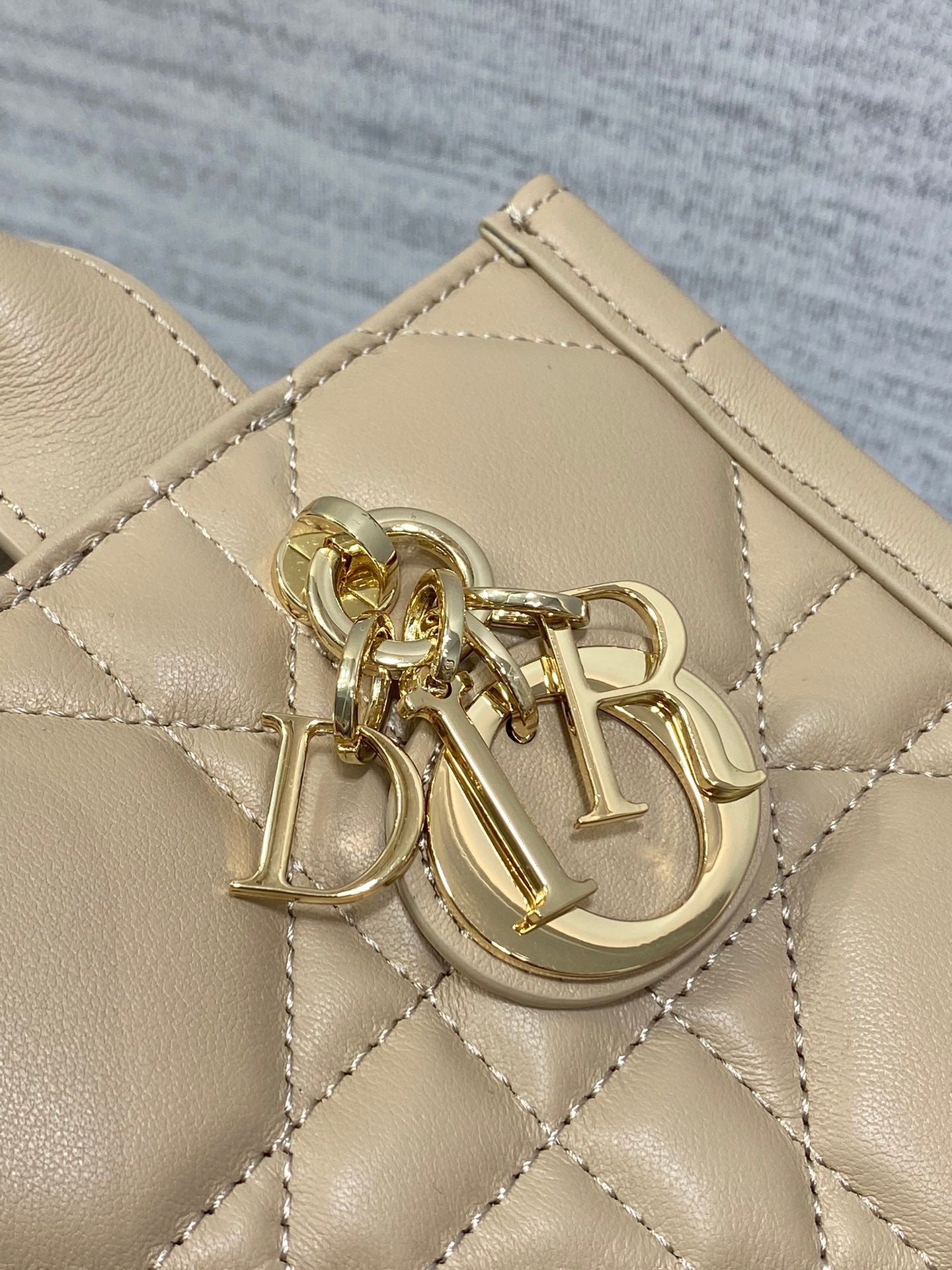 Mini Dior Book Tote S5573 Apricot Macrocannage Calfskin