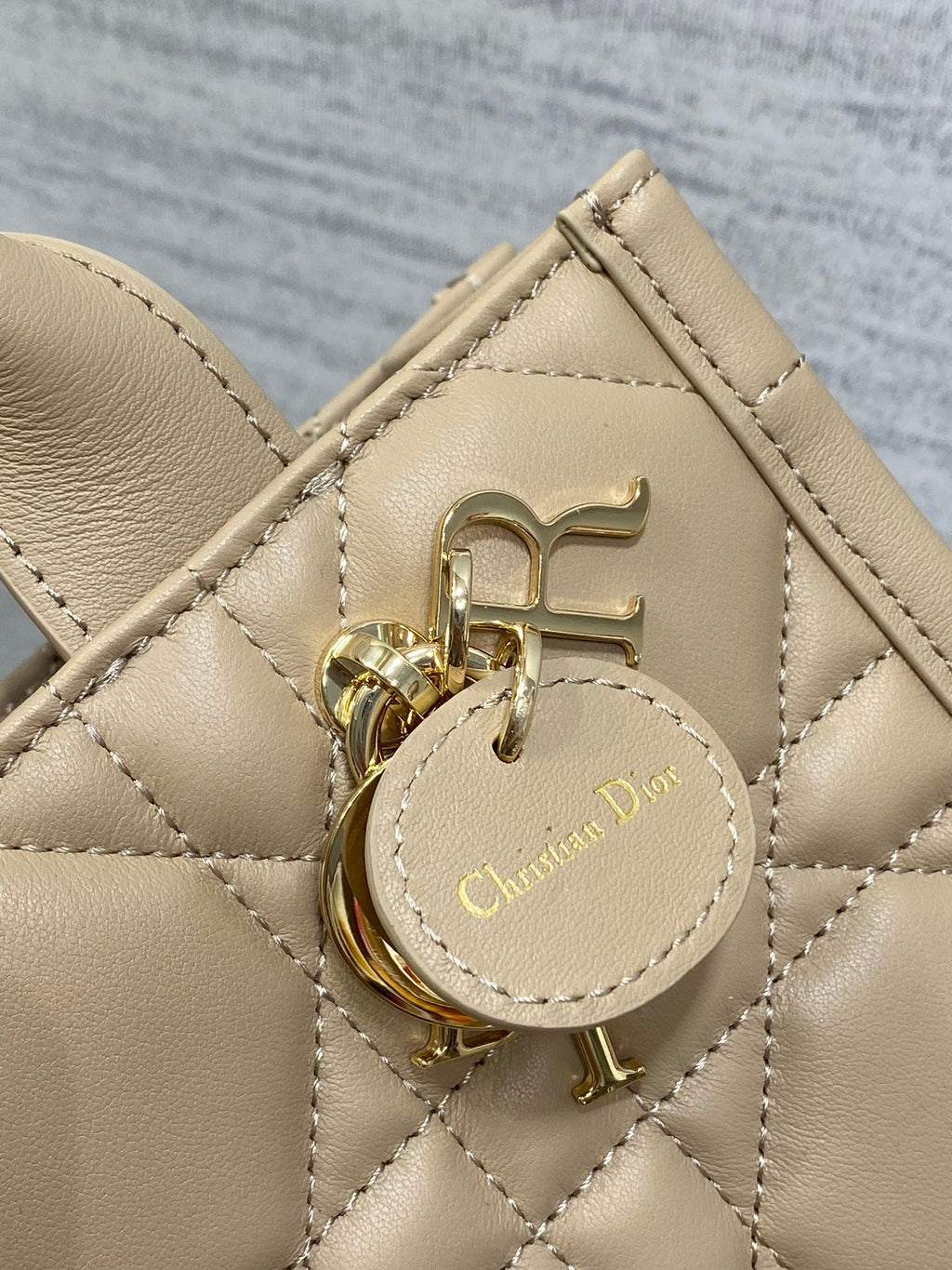Mini Dior Book Tote S5573 Apricot Macrocannage Calfskin